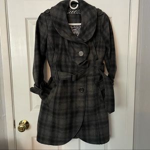 Stunning Gray Wool Guess Women’s Pea Coat Size Small